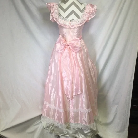 Gunne Sax by Jessica McClintock VTG 80’s Pink Gown w/Lace Details Cottagecore